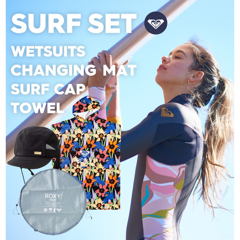 ROXY SURF SET / ウエットスーツ、サーフキャップ、お着換えタオル、お着替えマット