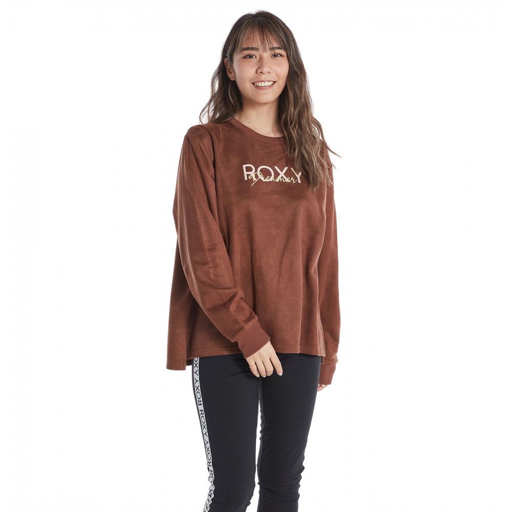 【OUTLET】ROXY DREAM フェイクスエード 長袖 Tシャツ