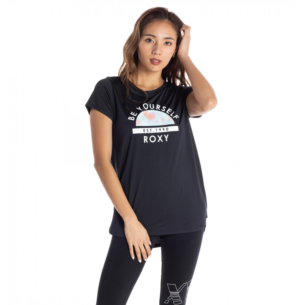 【OUTLET】水陸両用 速乾 UVカット Tシャツ BE YOURSELF ROXY