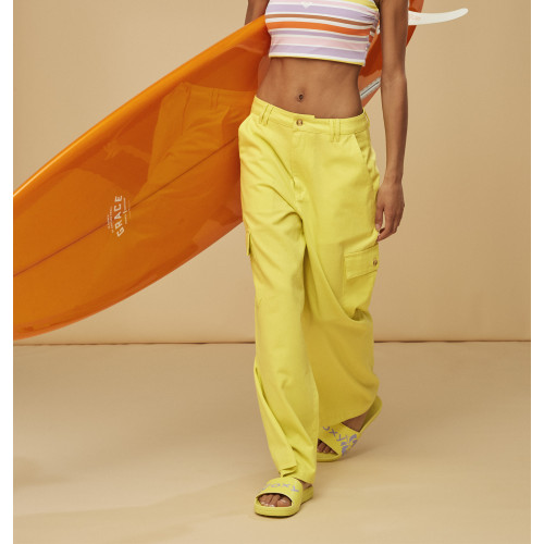 【OUTLET】【ROXY x KATE BOSWORTH】SURF.KIND.KATE. PANT ハイウエストカーゴパン