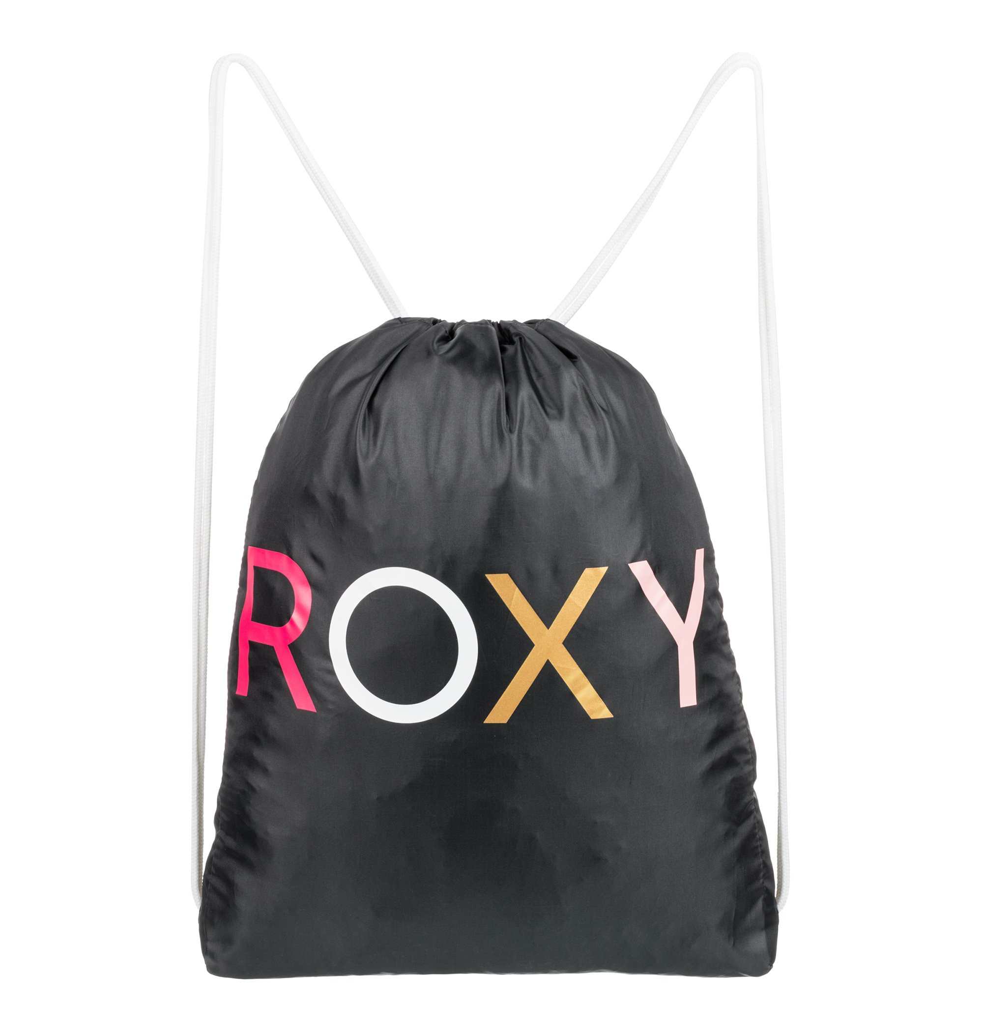 ＜Roxy＞LIGHT AS A FEATHER SOLID 大きめのカラフルなブランドロゴが目を引くナップサック