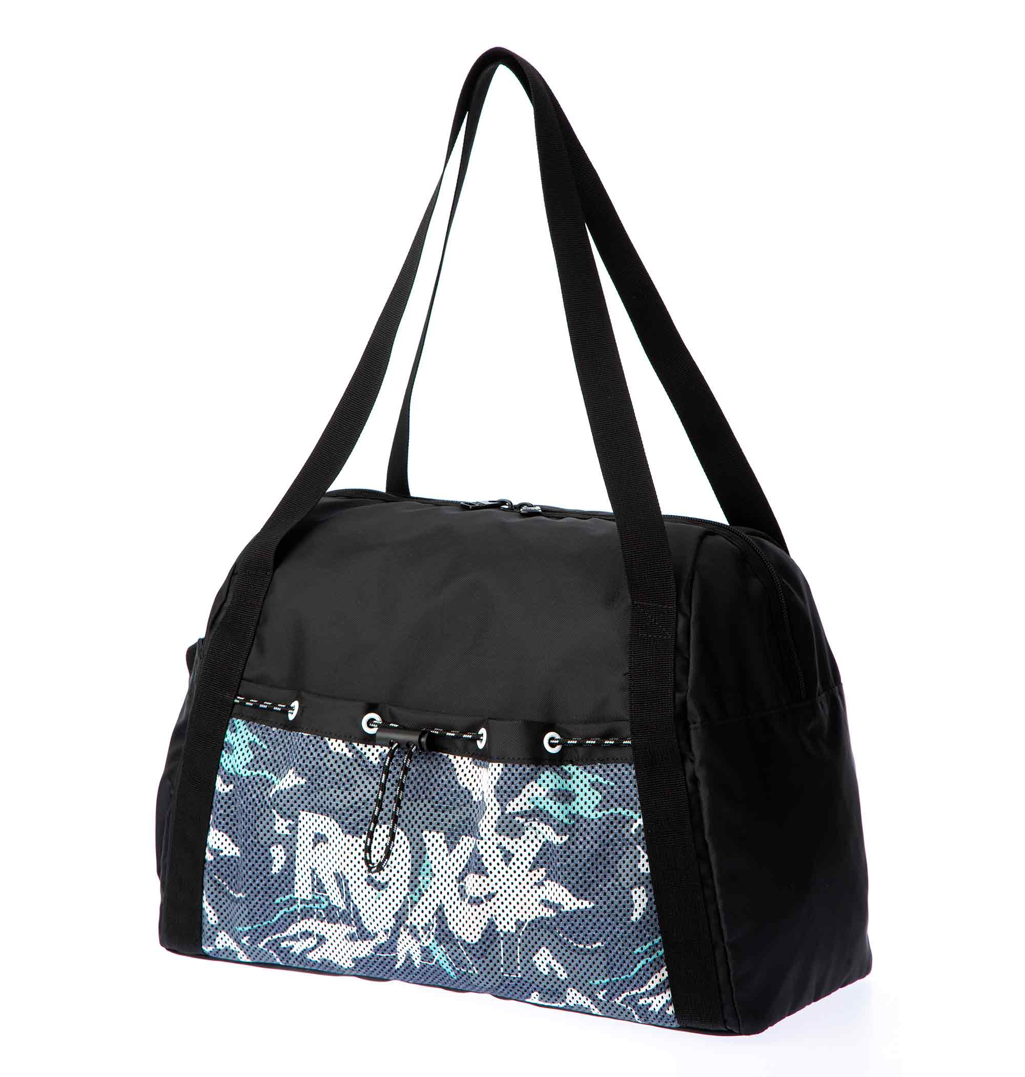 ＜Roxy＞DAYTRIPS2 フロントのドローコード付きメッシュポケットが特徴のダッフルバッグ