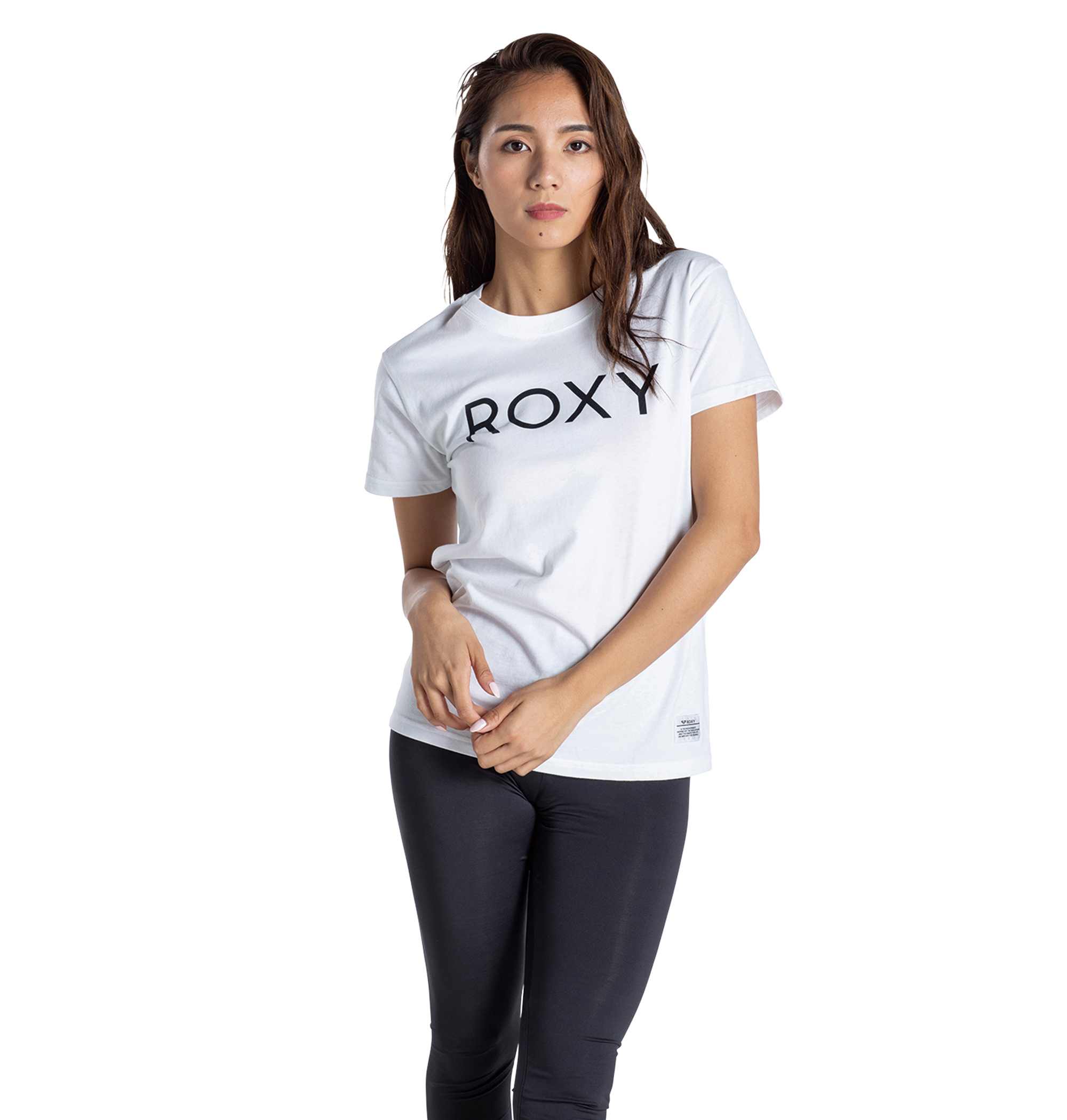30%OFF！＜Roxy＞SPORTS 胸元の大胆なブランドロゴがスポーティなアクセントのTシャツ画像
