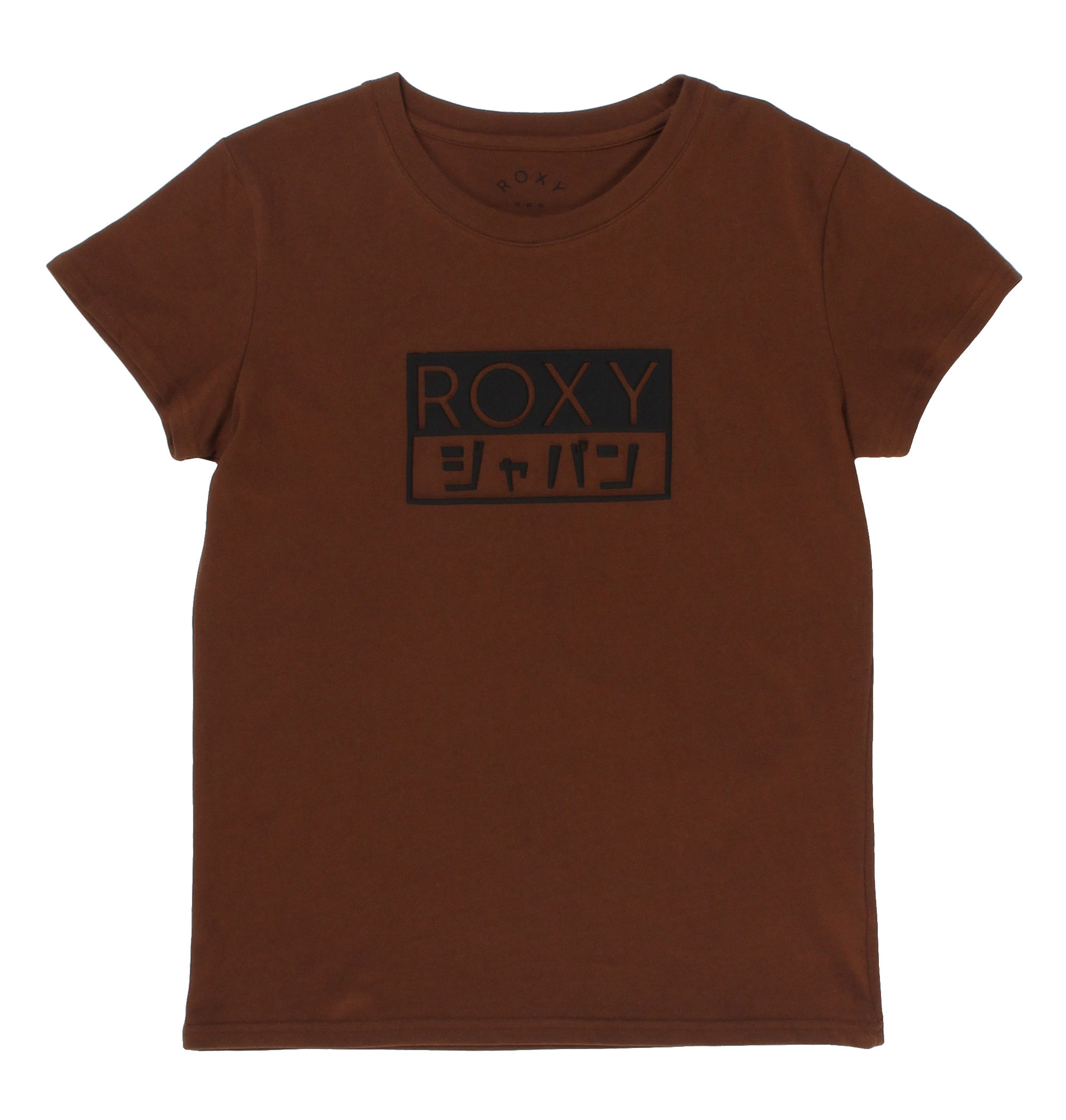 30%OFF！ROXY BOX TEE ボックス状のラバープリントにカタカナロゴを取り入れ、目を引くデザインに仕上げたTシャツ