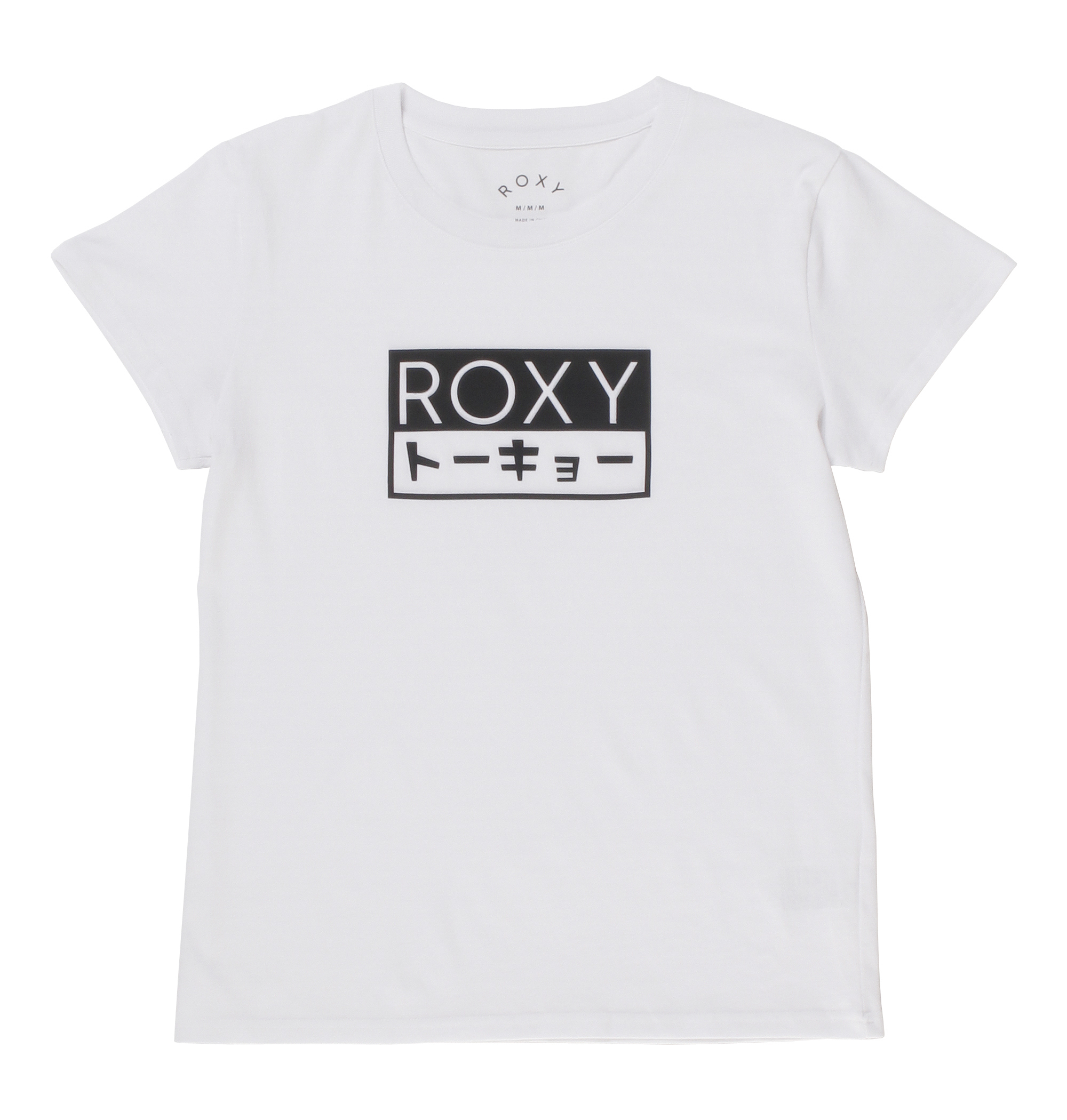 30%OFF！＜Roxy＞ROXY BOX TEE ボックス状のラバープリントにカタカナロゴを取り入れ、目を引くデザインに仕上げたTシャツ画像