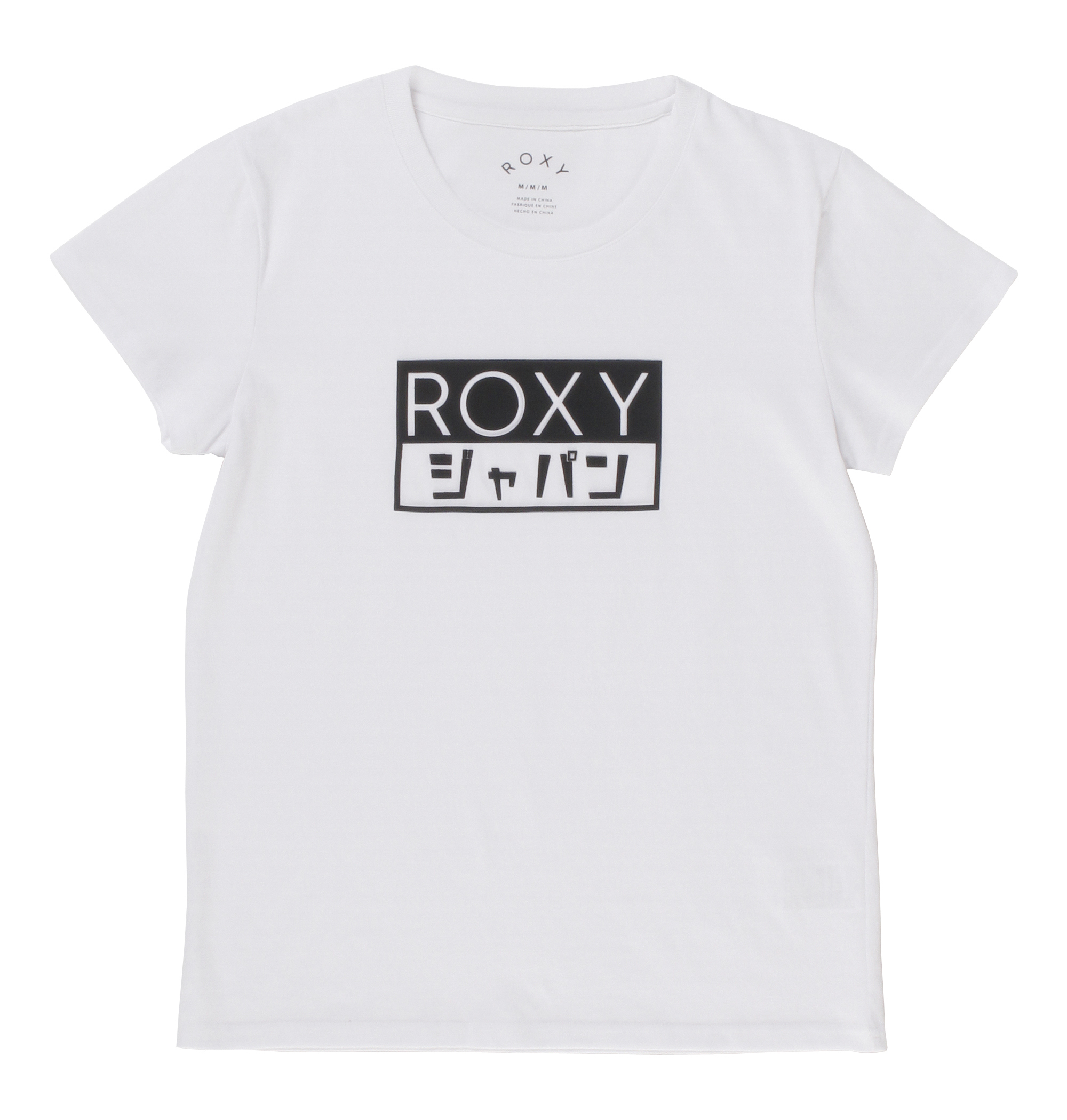 30%OFF！ROXY BOX TEE ボックス状のラバープリントにカタカナロゴを取り入れ、目を引くデザインに仕上げたTシャツ