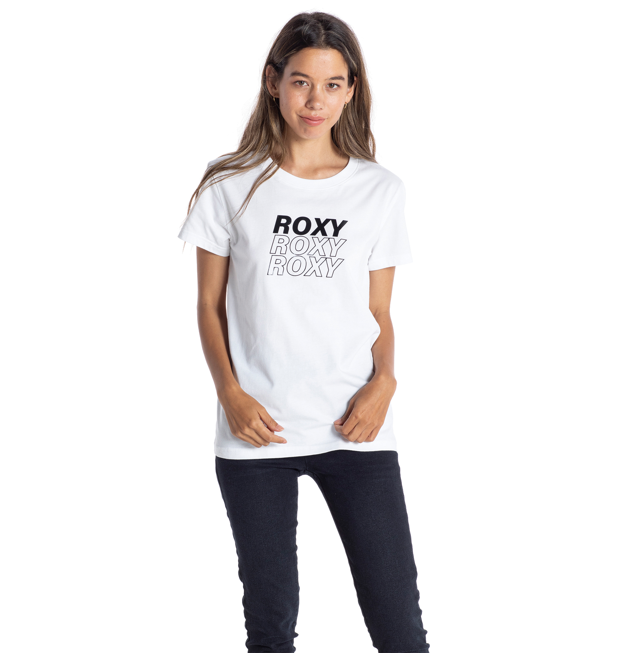 30%OFF！ROXY SCALE ラバープリントのロゴデザインと新鮮なカラーリングがアイキャッチになるTシャツ