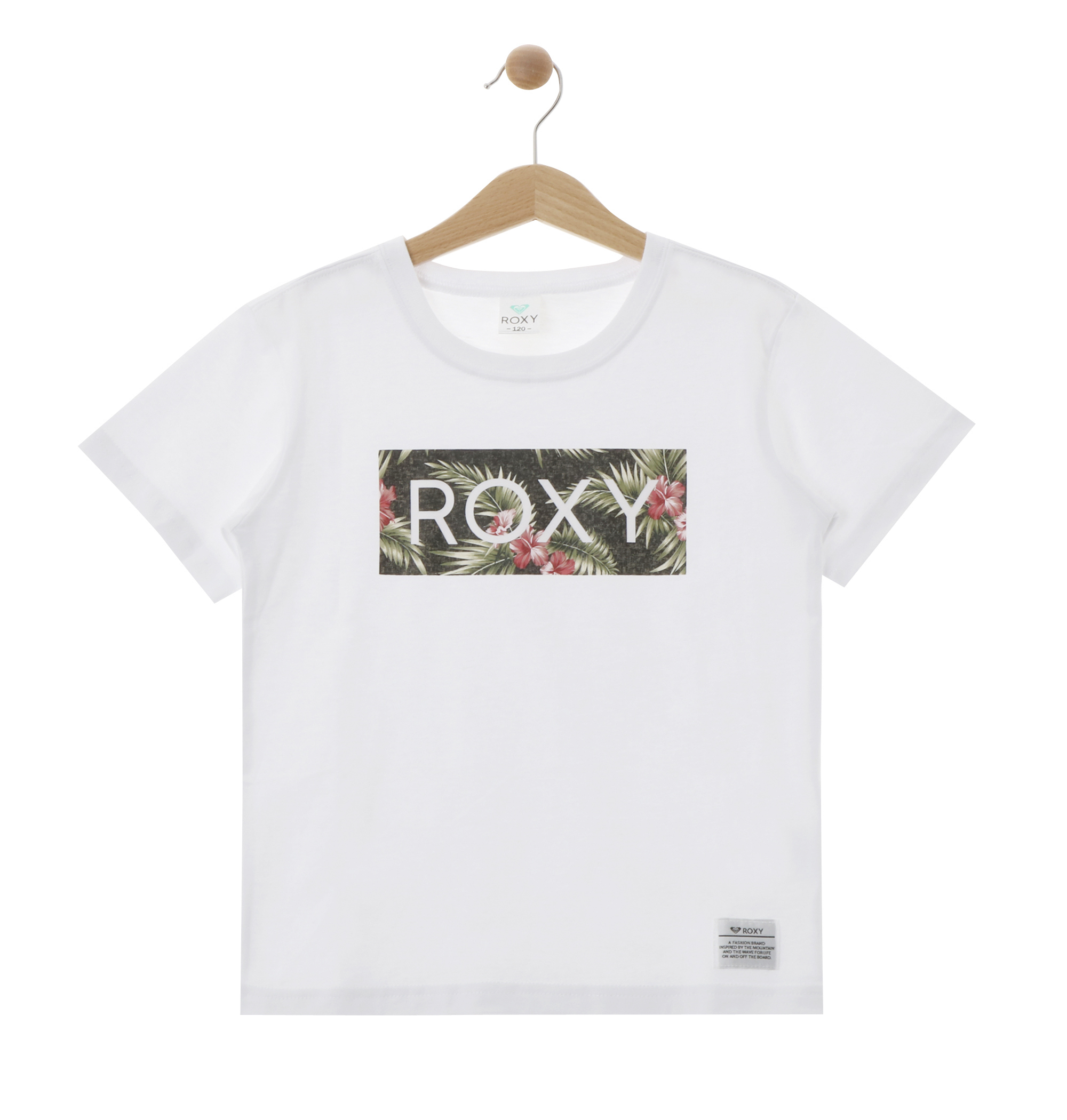 30%OFF！＜Roxy＞MINI TROPICAL FOREST ROXY ボタニカル柄にロゴを重ねたレクタングルプリントの半袖Tシャツ画像
